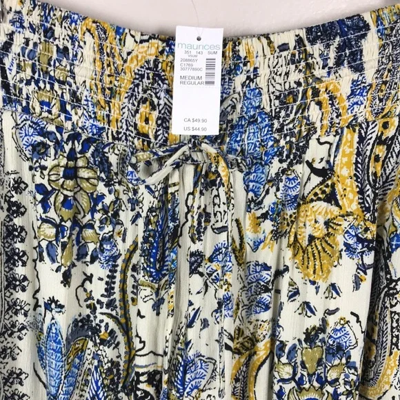 Maurices Womens Medium Floral Bohemian Wide-Leg Pants NEW - Picture 4 of 10